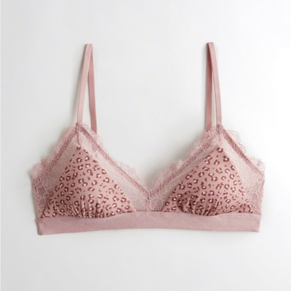 Lace-Trim Triangle Bralette With Removable Pads